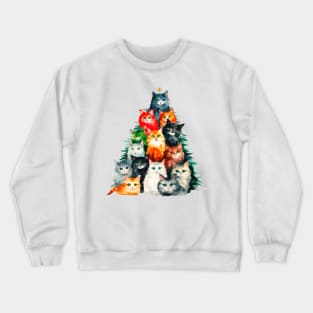 Cat Christmas Tree Crewneck Sweatshirt